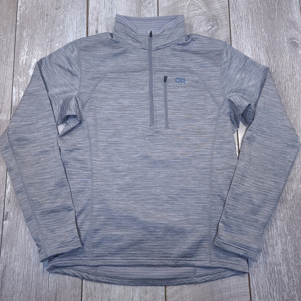 Outdoor Research Vigor Grid Fleece Half Zip Men Medium Gray Pullover Sweater